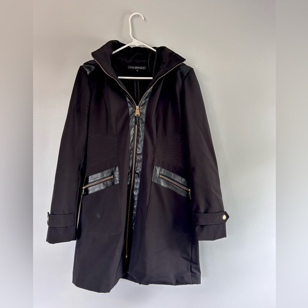 Via Spiga black trench coat